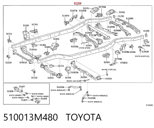 Рама кузова 510013M480 Toyota