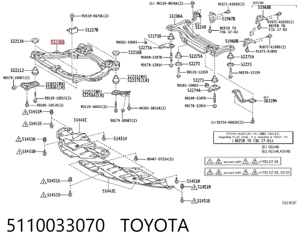 Подрамник передний 5110033070 Toyota