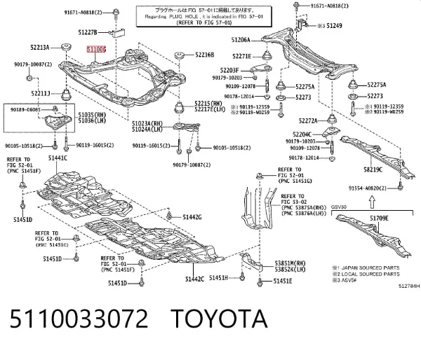 Подрамник передний 5110033072 Toyota