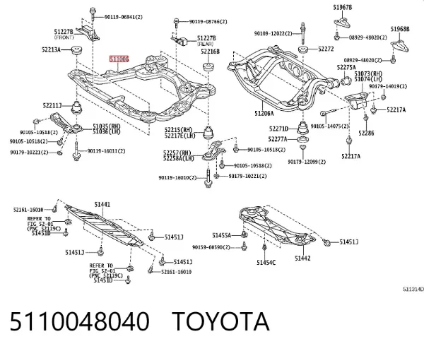 Подрамник передний 5110048040 Toyota
