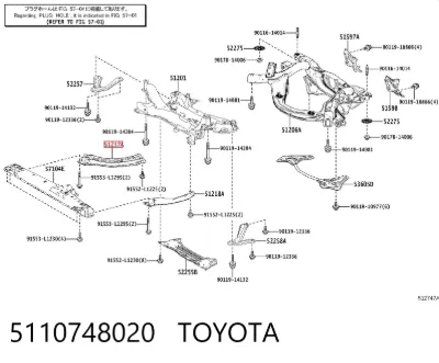 Балка передней подвески (подрамник) передняя TOYOTA 5110748020
