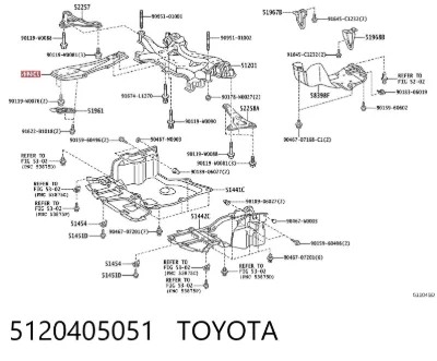 Балка передней подвески (подрамник) передняя TOYOTA 5120405051