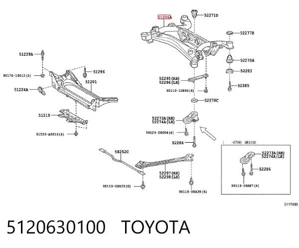 Подрамник задний Lexus GS S19