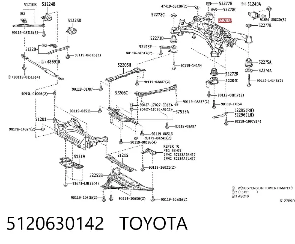 Подрамник задний 5120630142 Toyota