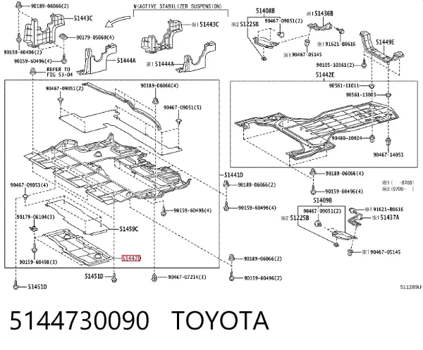 Защита двигателя задняя 5144730090 Toyota