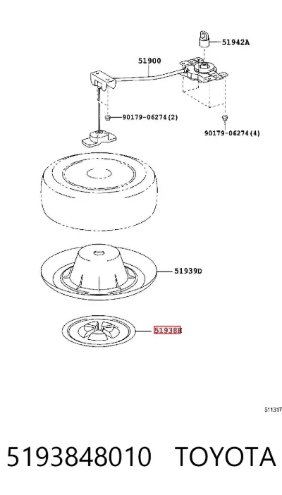 Чехол запасного колеса TOYOTA 5193848010