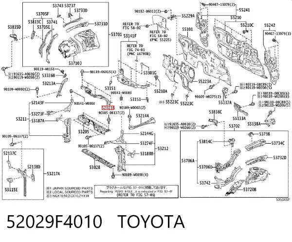 Усилитель переднего бампера 52029F4010 Toyota