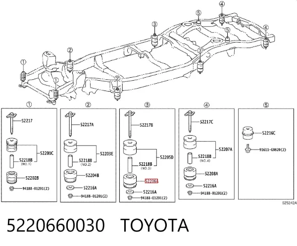 Подушка рамы (крепления кузова) 5220660030 Toyota