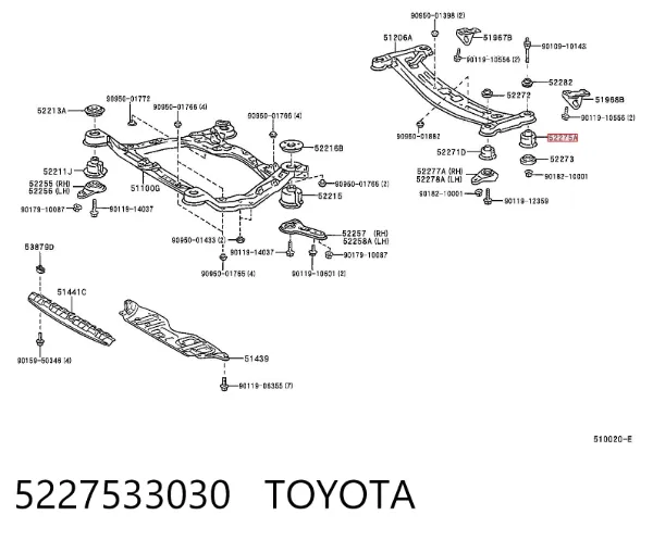 Сайлентблок задней балки 5227533030 Toyota