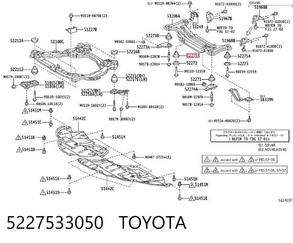 Сайлентблок задней балки 5227533050 Toyota