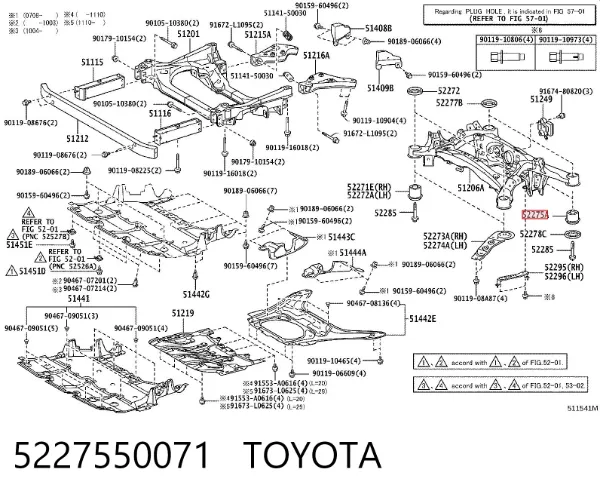 Сайлентблок задней балки 5227550071 Toyota
