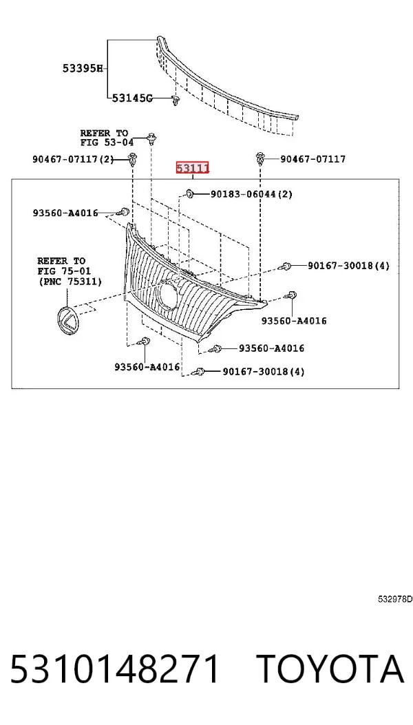 Решетка радиатора 5310148271 Toyota