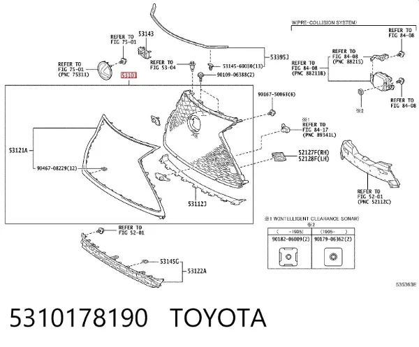 Решетка радиатора 5310178190 Toyota