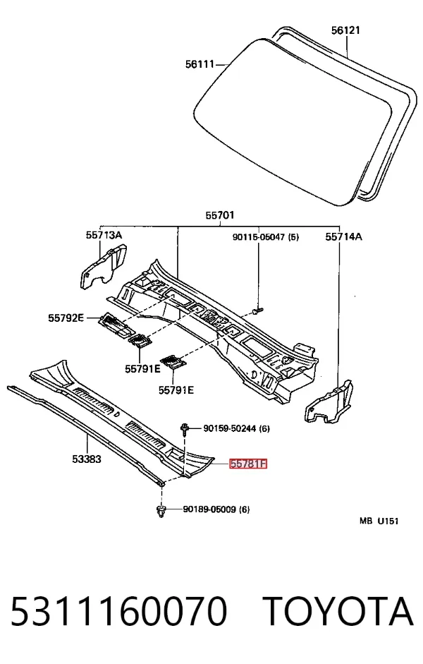 Решетка радиатора 5311160070 Toyota