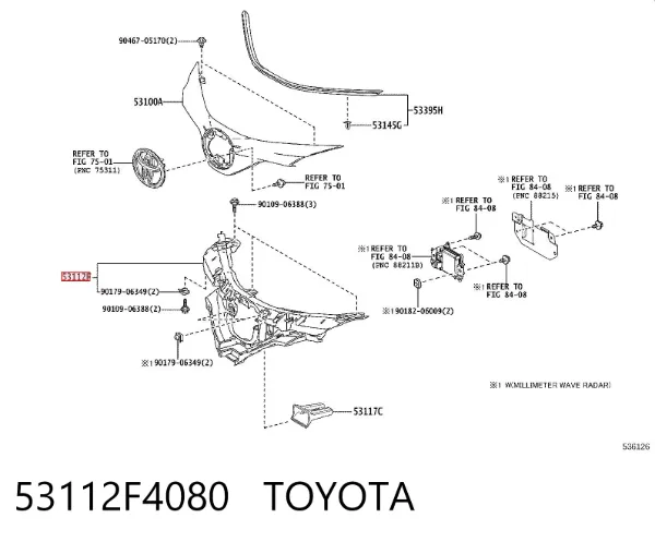 Решетка радиатора 53112F4080 Toyota
