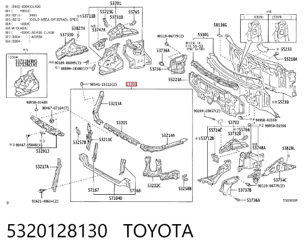 Рамка радиатора 5320128130 Toyota