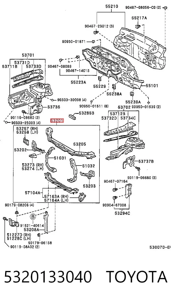 Рамка радиатора Toyota Camry IV