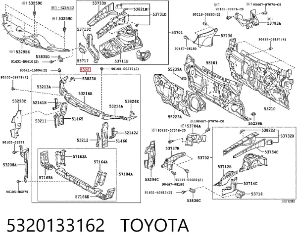 Рамка радиатора 5320133162 Toyota