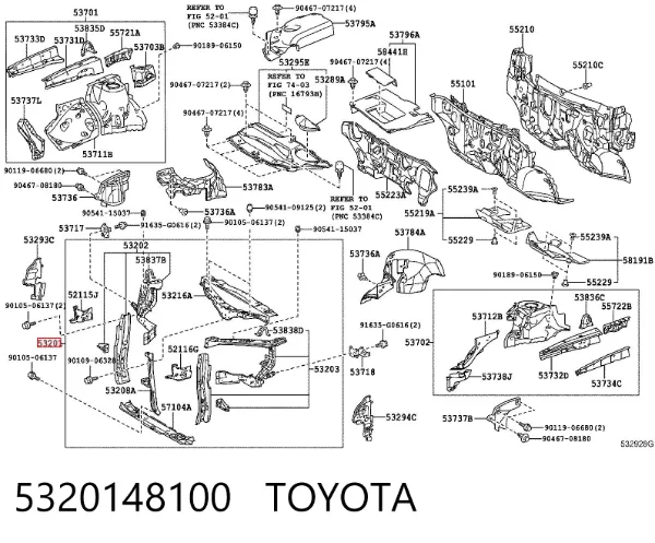 Рамка радиатора 5320148100 Toyota