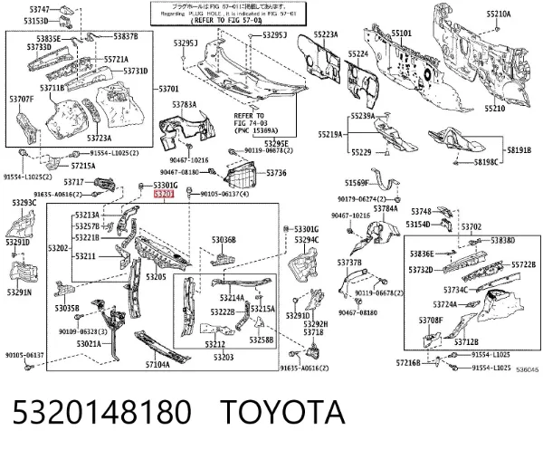 Рамка радиатора 5320148180 Toyota