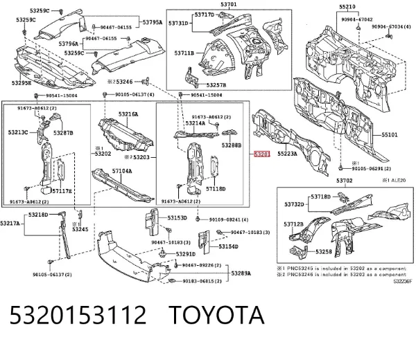 Рамка радиатора 5320153112 Toyota
