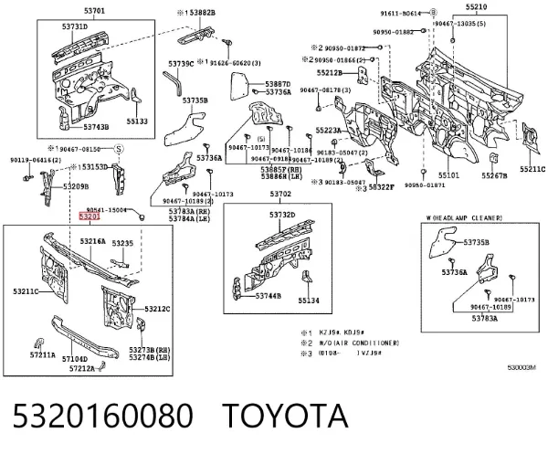 Рамка радиатора 5320160080 Toyota