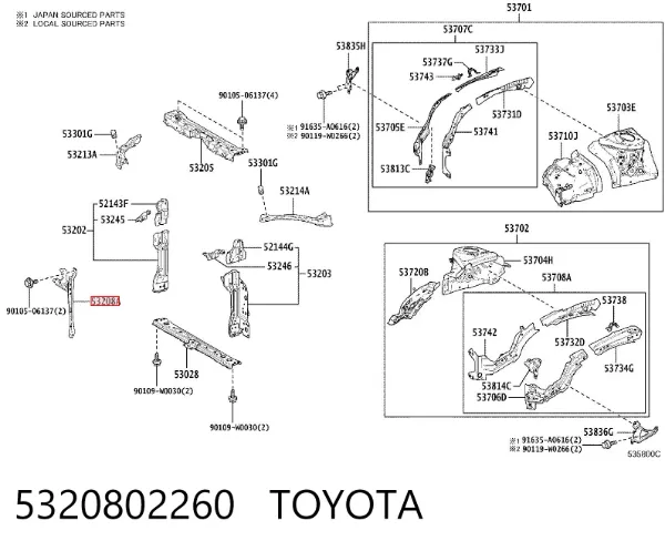  5320802260 Toyota