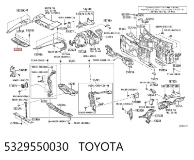 Накладка передней панели (суппорта радиатора) верхняя TOYOTA 5329550030