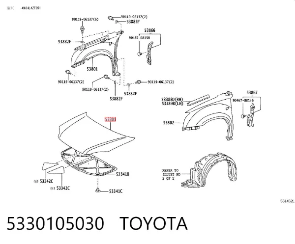Капот 5330105030 Toyota