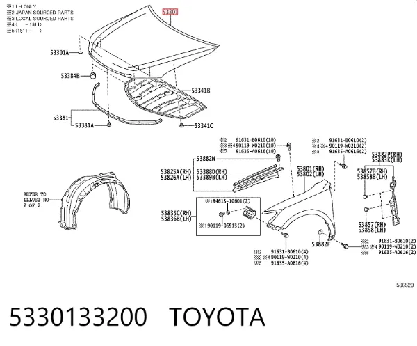 Капот 5330133200 Toyota