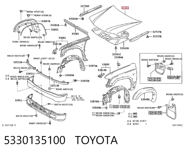 Капот 5330135100 Toyota