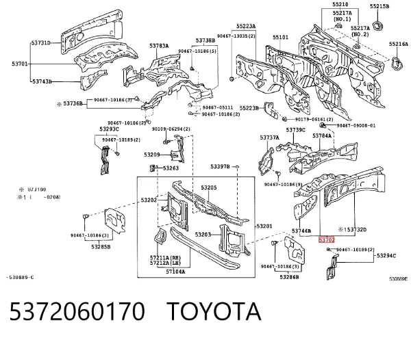 Арка крыла переднего левого 5372060170 Toyota