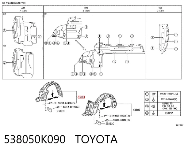  538050K090 Toyota