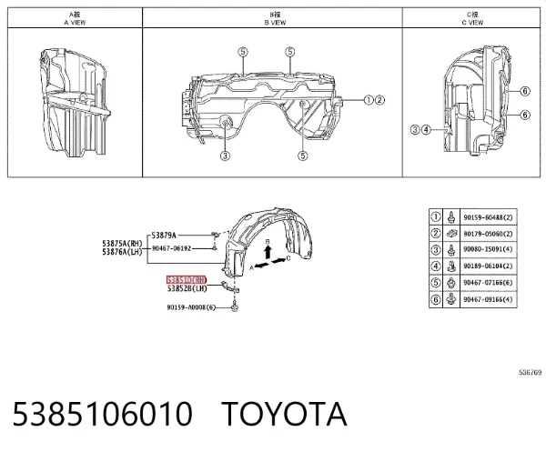  5385106010 Toyota