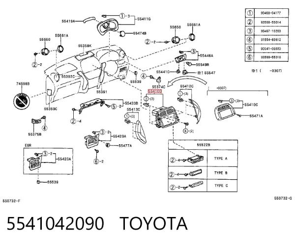 Облицовка щитка приборов "торпедо" 5541042090 Toyota