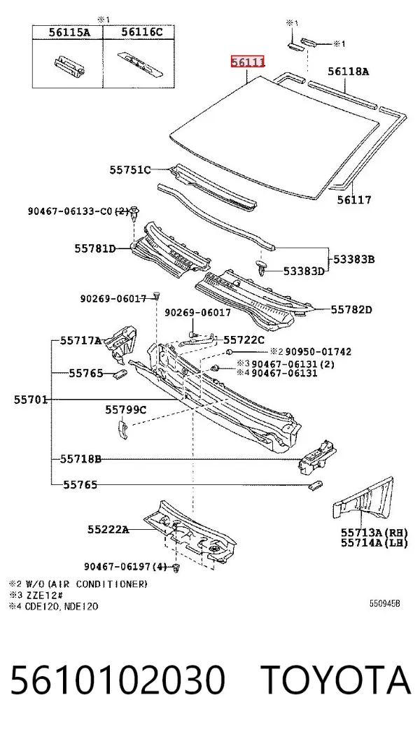 Лобовое стекло Toyota Corolla E12