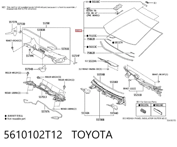 Лобовое стекло 5610102T12 Toyota
