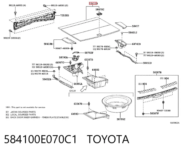  584100E070C1 Toyota