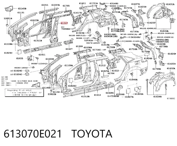  613070E021 Toyota