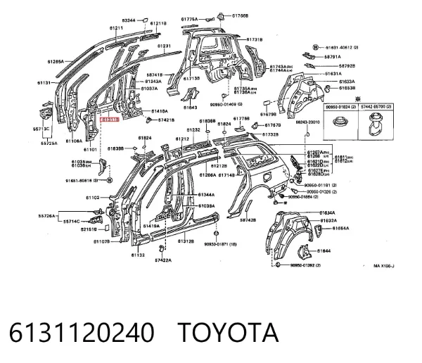 Порог внешний правый Toyota Carina E
