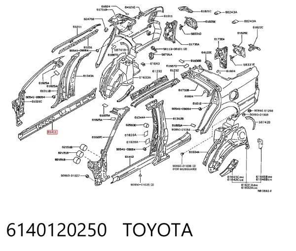 Порог внешний правый Toyota Carina II