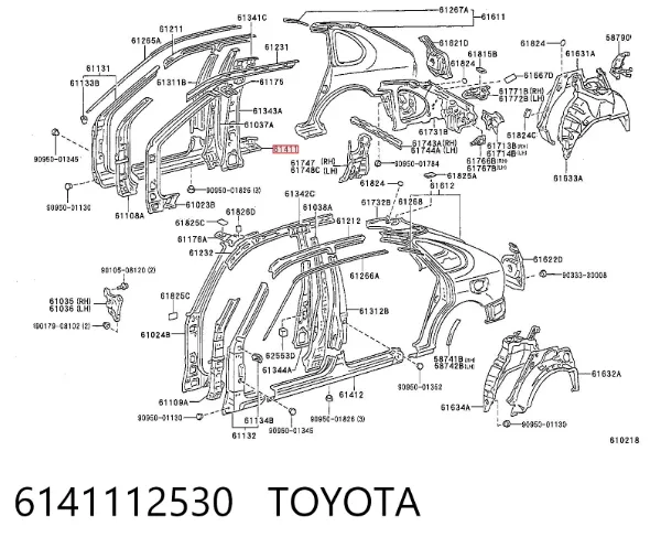 Порог внешний правый Toyota Corolla 