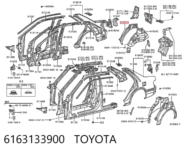 Арка крыла заднего правого 6163133900 Toyota