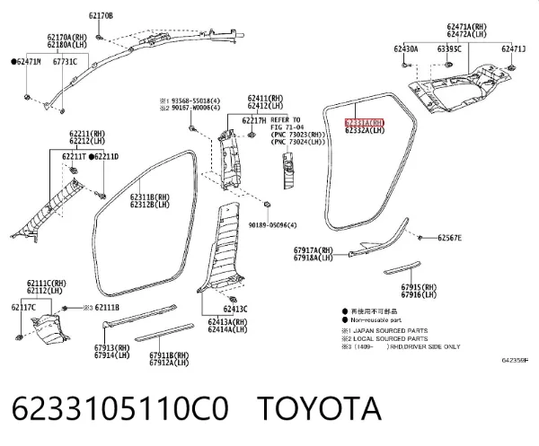  6233105110C0 Toyota