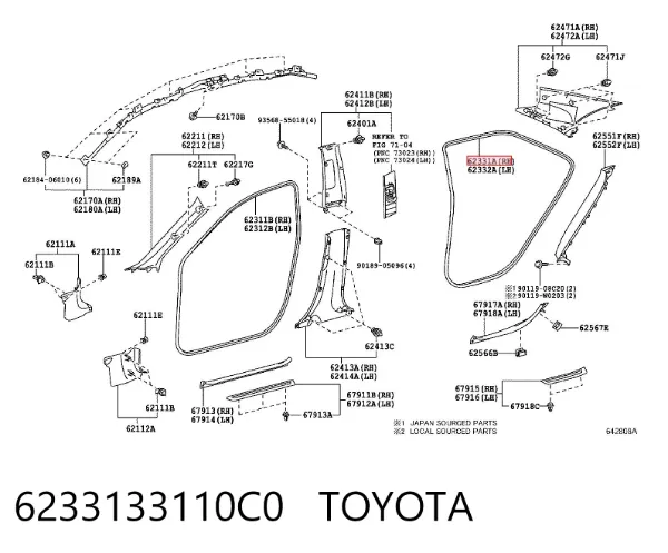  6233133110C0 Toyota