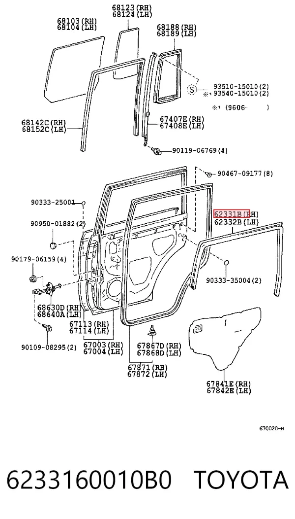  6233160010B0 Toyota