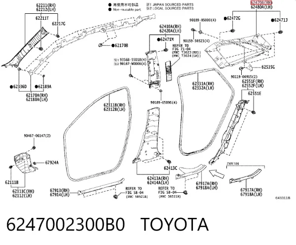  6247002300B0 Toyota