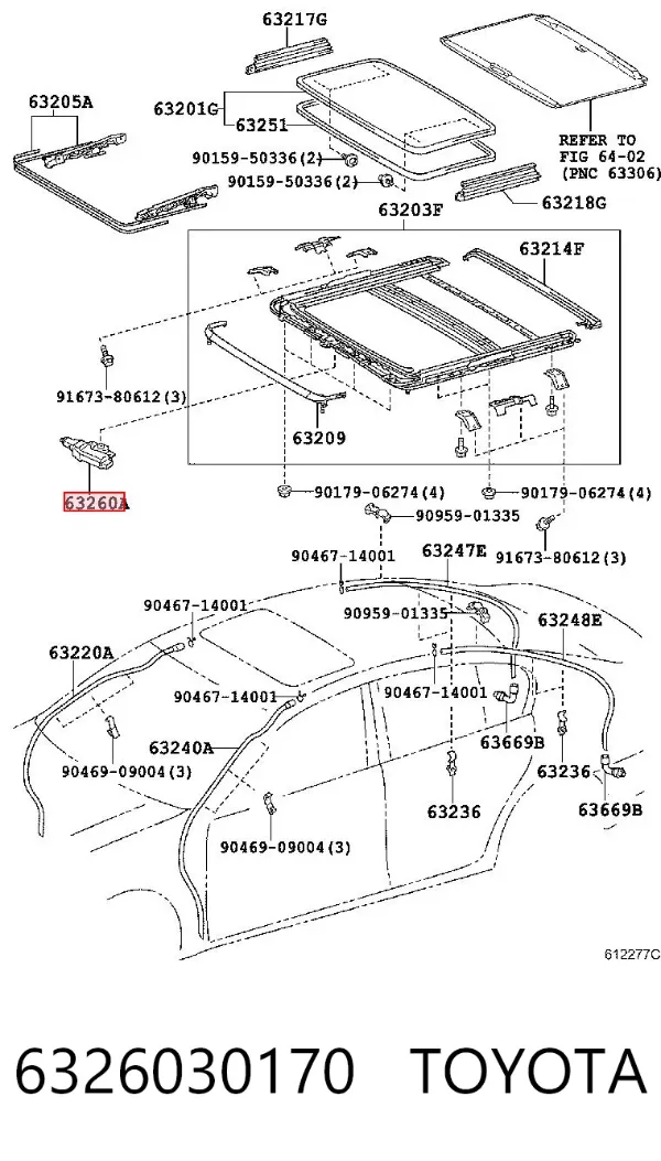 Мотор привода люка 6326030170 Toyota
