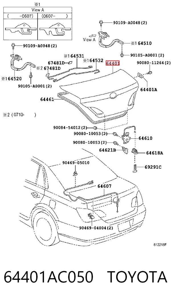 Крышка багажника 64401AC050 Toyota