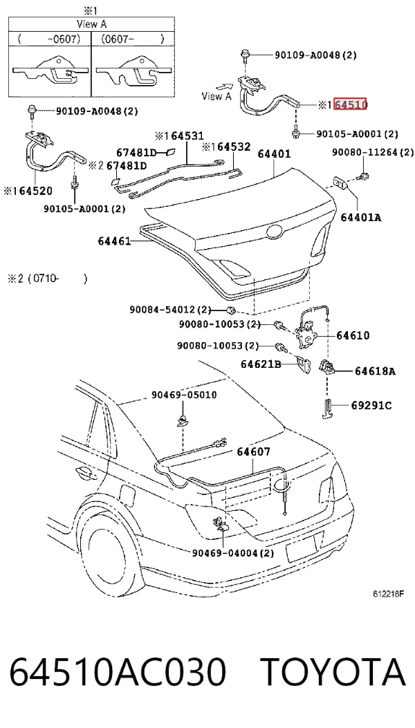 Петля крышки багажника 64510AC030 Toyota